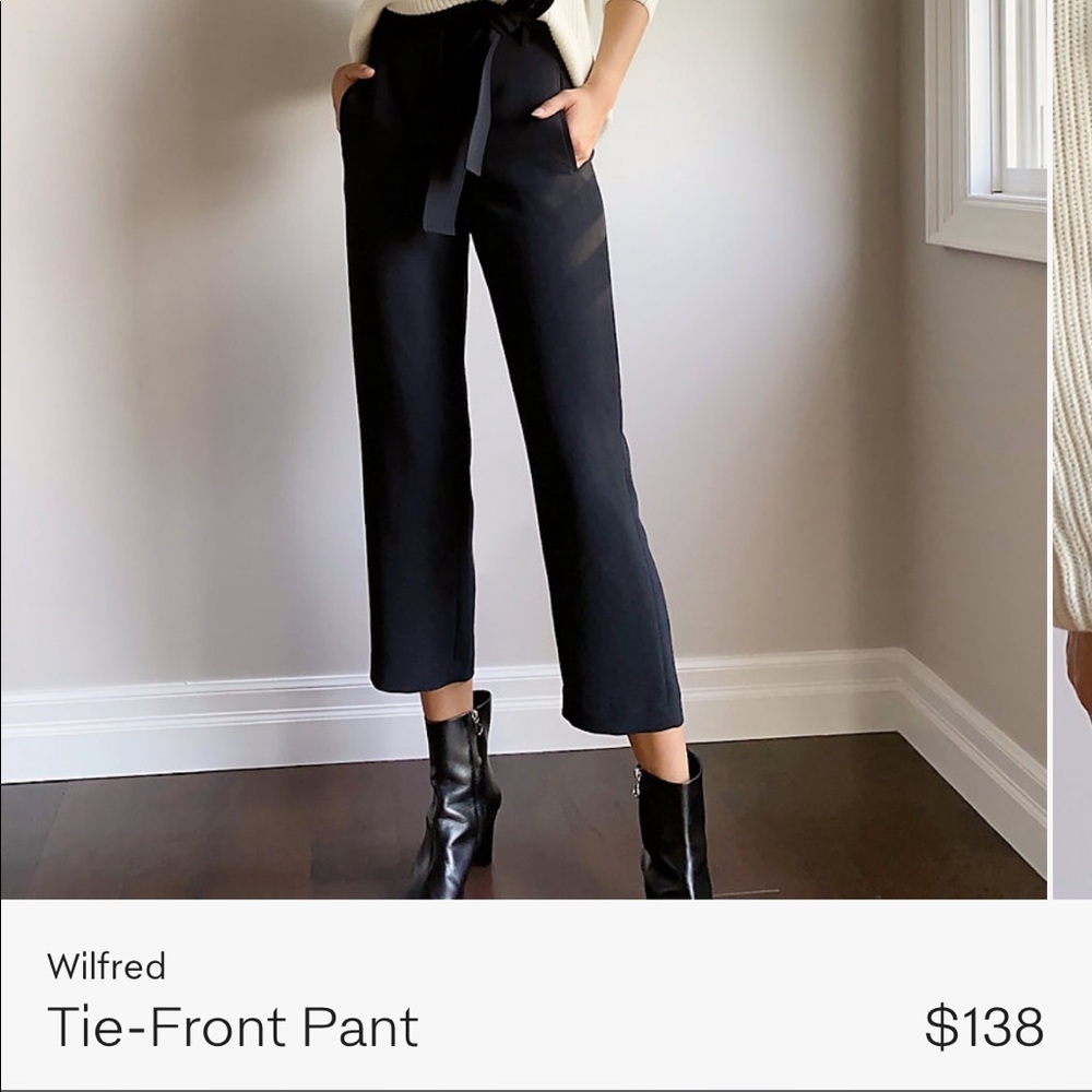 Wilfred tie front black Aritzia dress pants